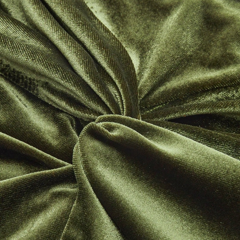 Elegant Olive Green Velvet Skirt size L - Picture 3 of 7